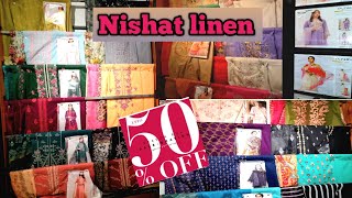 Nishat linen flat 40% & 30% off summer clearance sale 2022 . Nishat linen unstitched summer sale