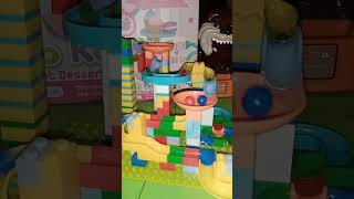 🏀🏈⚽ 🌈 race track lego ball game 🌈 ❇️ fun to play (4) watch✴️ 🌈 #shorts