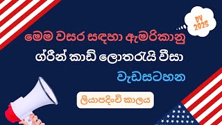 මෙම වසර සඳහා ඇමරිකානු ග්‍රීන් කාඩ් ලොතරැයි වැඩසටහන, Green Card Lottery, USA DV 2025, ලියාපදිංචි කාලය