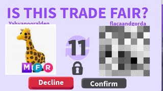 I think I traded my mega neon giraffe for a big lose in adopt me???😭😭😰