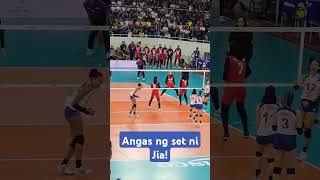 Jiamazing One Hand Set by Jia Morado-De Guzman to a Powerful Spike by Angel Canino #shorts