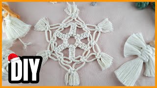 Crea Copos Navideños con nudos /Coqueta Macramé