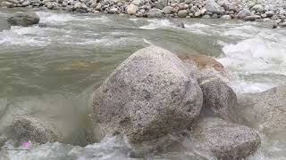 Roaring Bhagirathi Ganga at Gangotri Dham in Uttarakhand