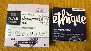 N.A.E. And ethique review | shampoo and conditioner bars