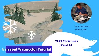 Watercolor Tutorial,  2023 Holiday Card #1