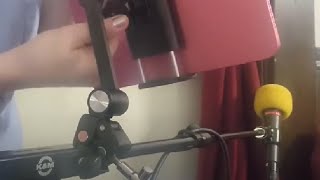 elitehood 8.5in Long Arm iPad Holder for Mic Stand, Pretty sturdy, holds up a tablet very nicely