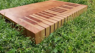 Piano, white and red beech, eucalyptus, and mahogany