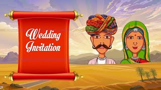 Rajasthani Marriage Invitation Whatsapp Video (with animation) | Save the Date Video | E-card