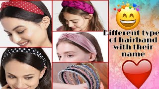 Different types of hairbands with their name