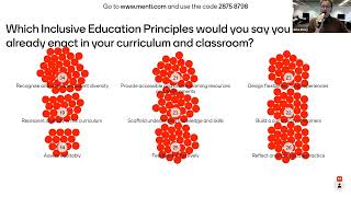 FFYE: Our practice aligned in the UTS Inclusive Educational Principles Menti activity