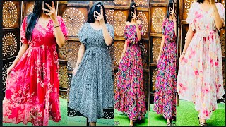 499 Rs georgette frock/ 9842990693/ 💯 frock/gown/ summer frock/ party wear gown/ grand Weasten frock