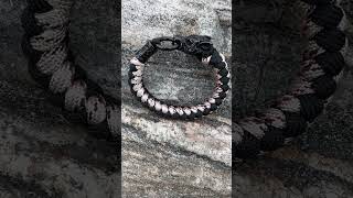 Black stainless steel wolf head braided bracelet wholesale