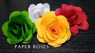 How To Make Paper Rose Easy | DIY Paper Rose Making Paper Flowers