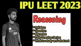 HOW TO PREPARE REASONING FOR IPU LEET & UPTU LEET | BOOKS| MATERIAL | @Aimersedu