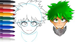 Comment dessiner IZUKU / MY HERO ACADEMIA #mangas étape par étape facilement