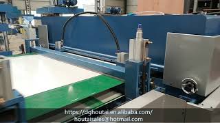 Multiple rolls automatic feeding EPE/PE packaging material die cutting machine.