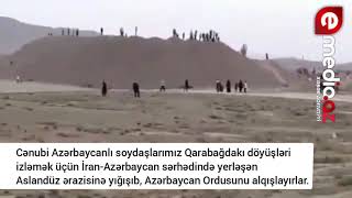 Soydaşlarımız döyüşləri izləmək üçün İran-Azərbaycan sərhədində Azərbaycan Ordusunu alqışlayırlar.