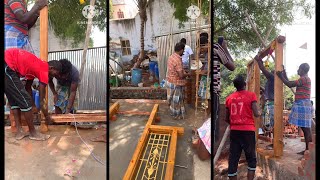 Window with Entrance Door Frame Accurately Installation for Construction || Technique of Teak Wood