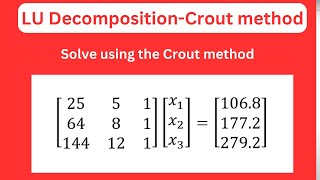 Crout method - LU Decomposition