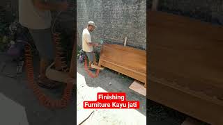 proses finishing bermacam-macam furniture jati