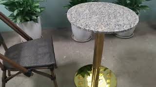 circle granite table set