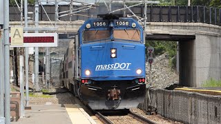 MBTA, CSX, and Amtrak trains at Canton Junction 8/11/17