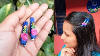 DIY hair clips ♥️ || Embroidery alligator hair clips #diy #diycrafts