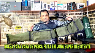 Bolsa de Pesca para transporte de vara e equipamentos feita em lona super resistente.