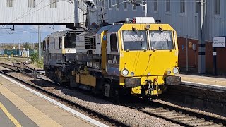 Track machine passing Peterborough with a tone