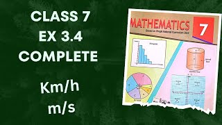 Class 7  Ex 3.4  Complete | Km/h | m/s