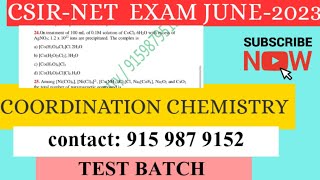 TEST SERIES SOLUTION|Coordination Chemistry|Werner's theory|CSIR NET|TNSET exam preparation|catalyst