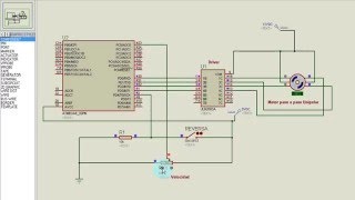 Simulación control de velocidad y sentido giro motor paso a paso