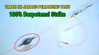 SANGAT BERPOTENSI STRIKE! Rangkaian pancing dasaran 2 kail