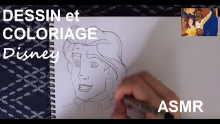 ASMR français - Dessin et coloriage : le prince de la Belle et la Bête (Disney)