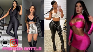 Shiny Leggings VS. Spandex Skirt Fashion Battle 2024 | How To Style Curvy Looks