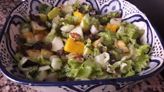 Salade sucrée mangue et laitue 😋👍yummyسلطة بالمونغ و الخس