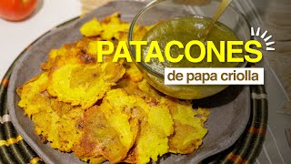 Patacones de papa criolla