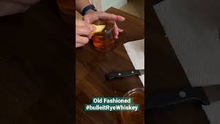 Old Fashioned made at home with #bulleitbourbon #whiskey #oldfashioned #homemade