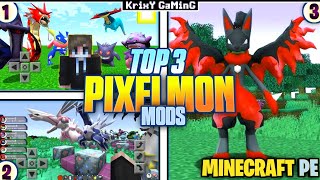 TOP 3 NEW PIXELMON MOD FOR MINECRAFT PE/BEDROCK ( 1.21+ )| TOP 3 BEST PIXELMON MODS FOR MCPE | 2024