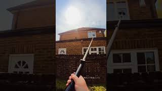 How to clean a hard to reach window.