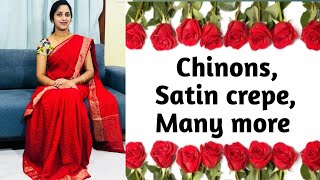 | chinon | satin crape | Georgets | many more order WhatsApp;  6301119663