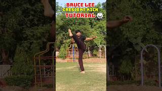 Bruce Lee Crescent Kick Tutorial🥋💯✅#taekwondo #karate #motivation #tricks #training #speed #shorts