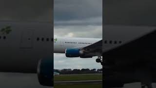 AER LINGUS A330 TOUCHING DOWN AT DUBLIN AIRPORT