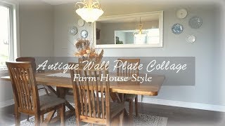 FARMHOUSE DINING ROOM II WALL PLATE COLLAGE II DIY Farmhouse Decor