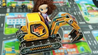 DIY Miniature Crafts~Make a Miniature Excavator with Paperboard~Cardboard Dollhouse Easy Kids Crafts