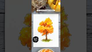 How to draw a Autumn Tree?🍁🌳  | Tutorial for Watercolor Sketching Beginners