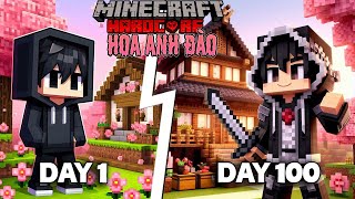 Mình Sinh Tồn 100 Ngày Minecraft Cherry Blossom Siêu Khó!!