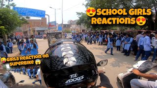 School Girls Reactions 😍| School Girls Reactions On Superbike 😱 | #z900 #subscribe #ninjazx10rlover