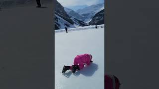 Ice skating at Lake Louise