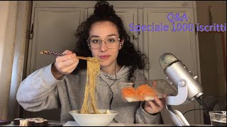 ASMR || muckbang + Q&A (Speciale 1k iscritti)